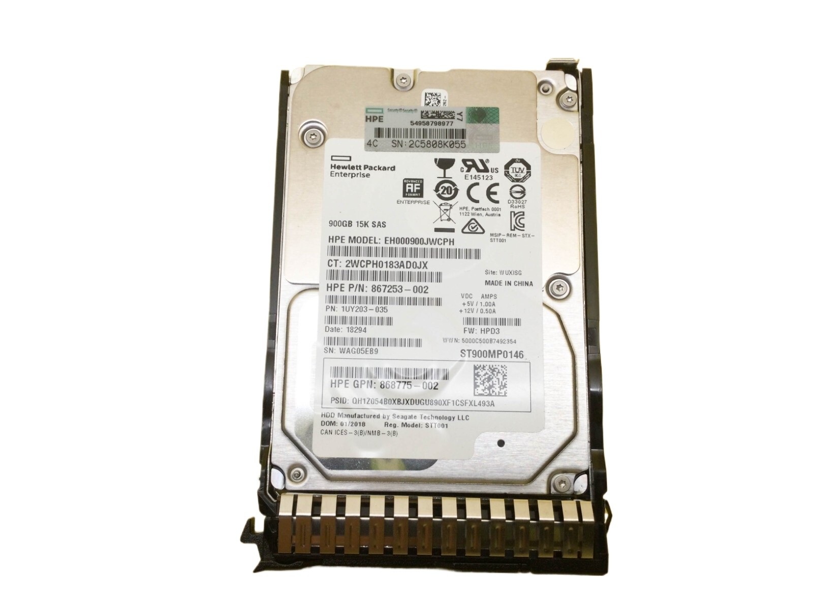NEW 870798-001 870765-B21 HP 900GB 10K SAS 6Gb/s SFF SC 512E HDD