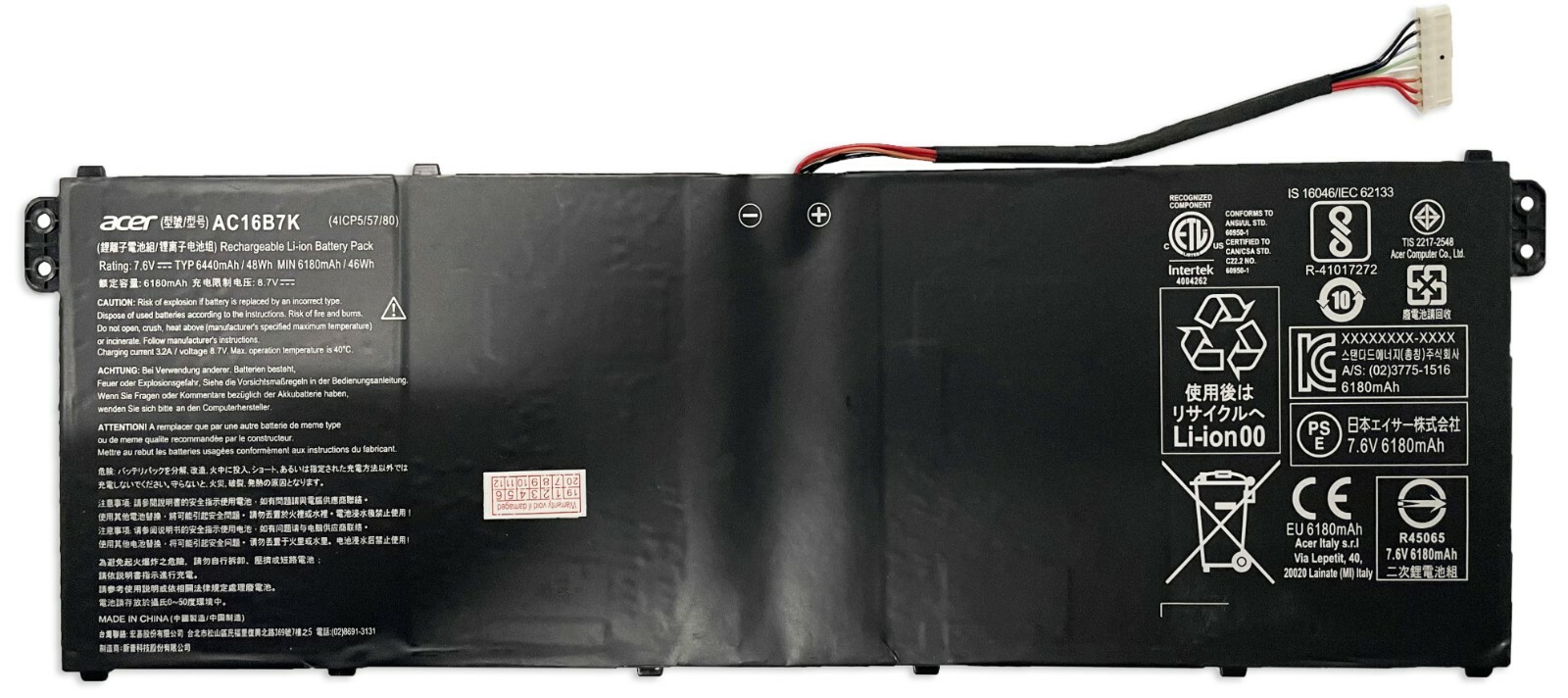 Original AC16B7K Battery For Acer Aspir V5-572  V5-573 V5-572 V5-573 15 CB515-1H