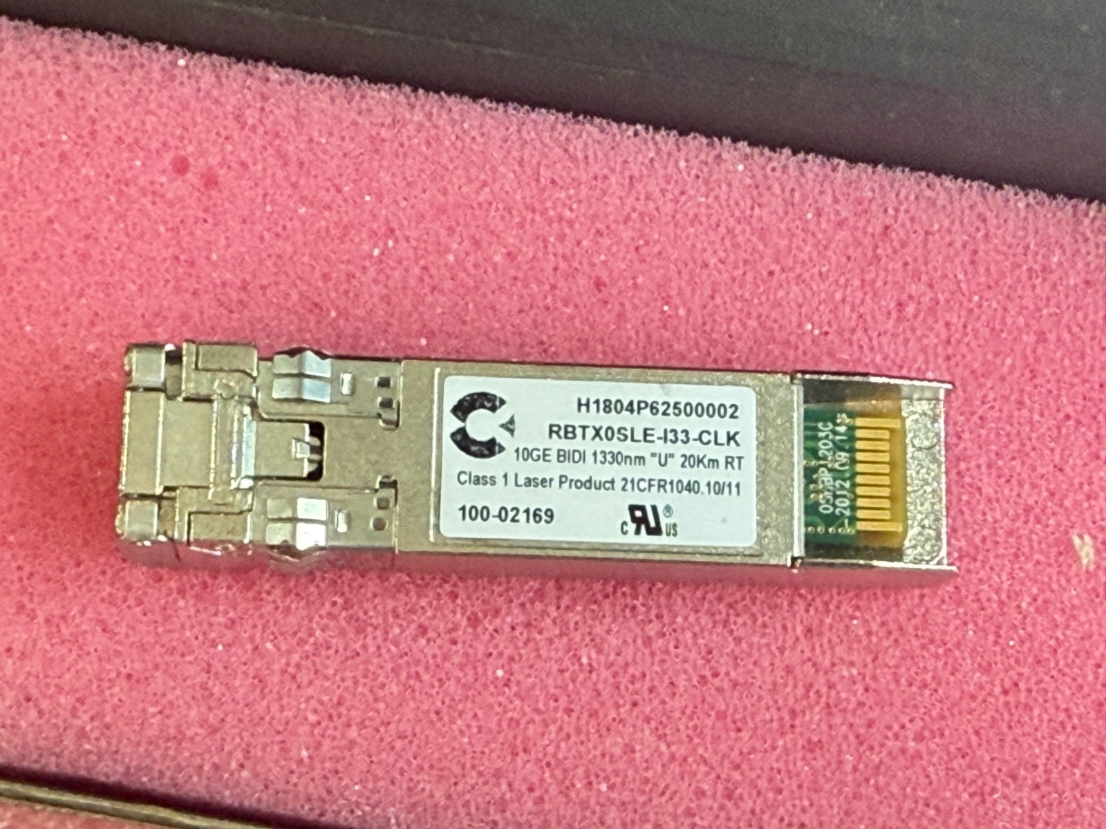 CALIX 100-02169  SFP+ 10GE BIDI 1330nm  20km  U 20km  RT