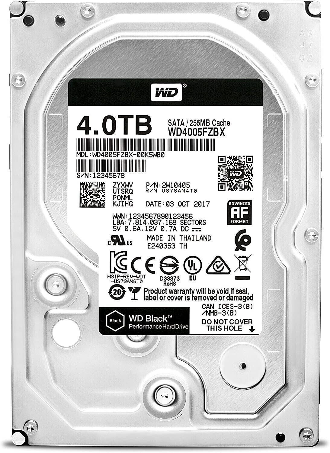 WD BLACK WD4005FZBX-00K5WB0 4TB SATA 3.5" hard drive HDD