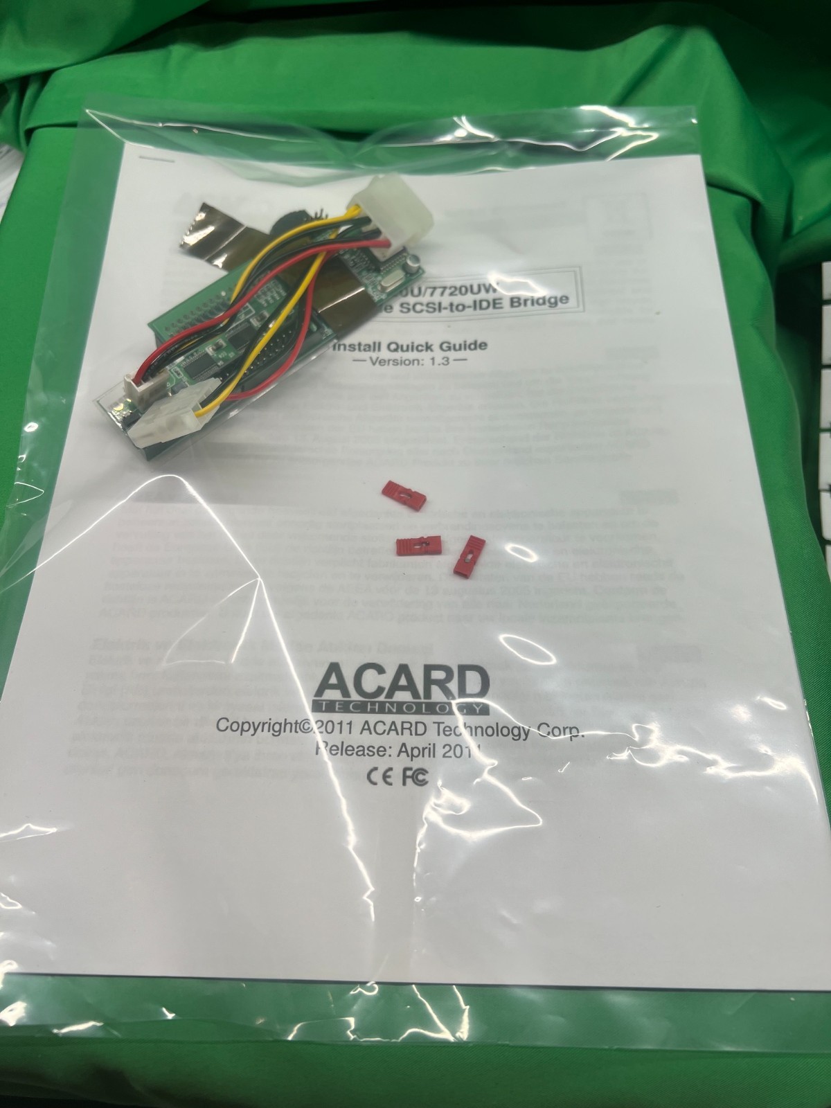 ACARD AEC-7720U SCSI to IDE ADAPTER with Warranty and JUMPERS & MANUAL