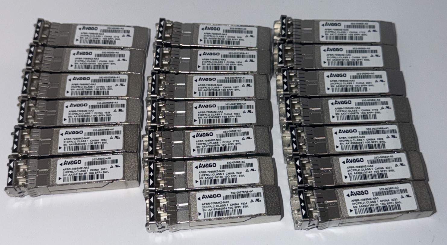 Lot of 20 AVAGO AFBR-709SMZ-NA3 Transceivers 10G