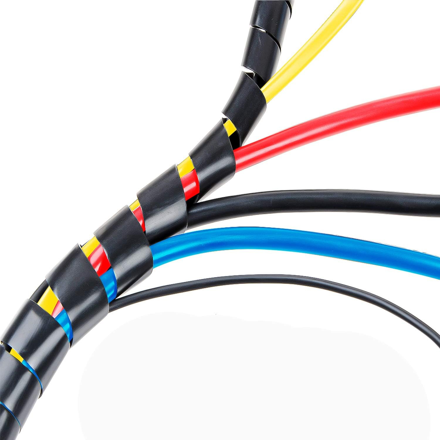 20Ft  1/2" Spiral Cable Wrap 12mm(Wrapping Range:9mm-65mm) Cord for Computer Ele