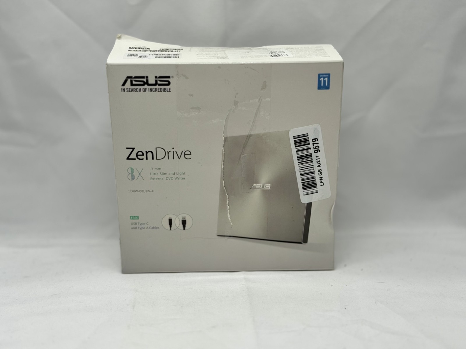 Asus ZenDrive SDRW-08U9M-U DVD-Writer - External - Silver