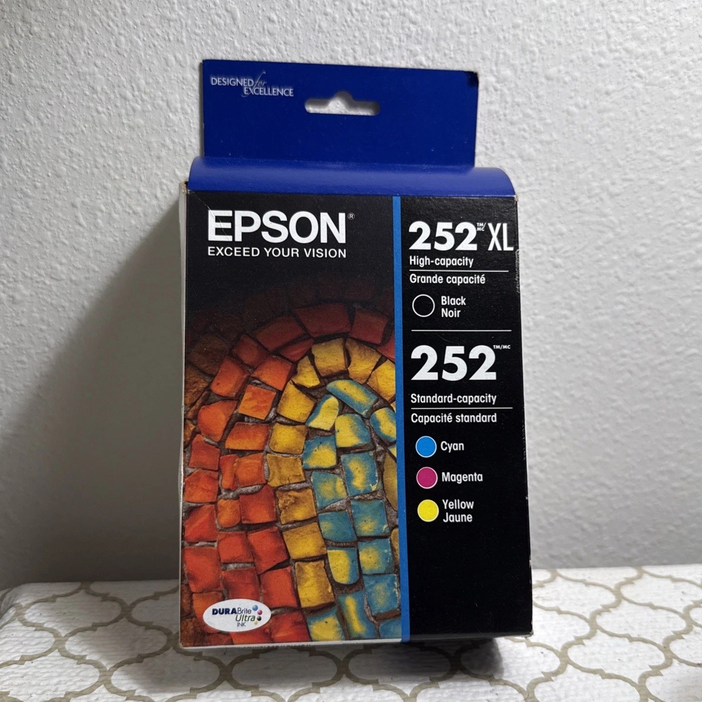 Epson 252XL Black & 252 Color Ink Cartridges Yellow/Magenta/Cyan (07/2027) NEW 