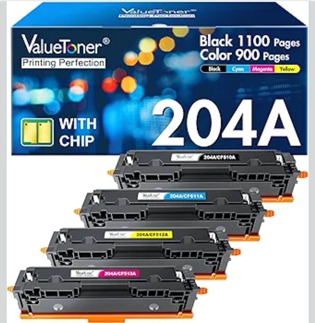 4-Pack 204 / 204A Toner Cartridges Compatible Replacement For HP Black & Color