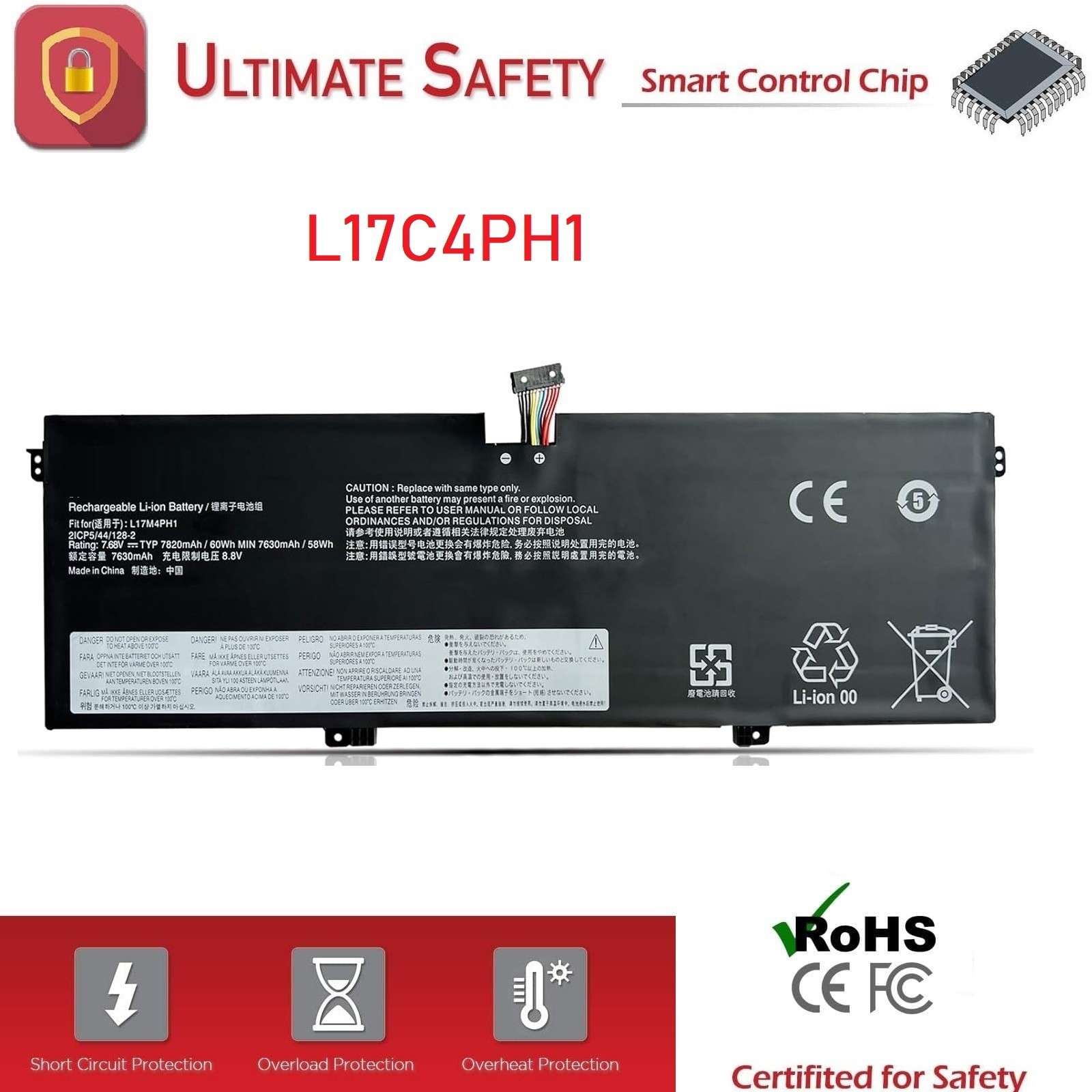 ✅L17C4PH1 Battery for Lenovo Yoga C930-13IKB C930-13IKB-81EQ 81EQ000HGE 60Wh