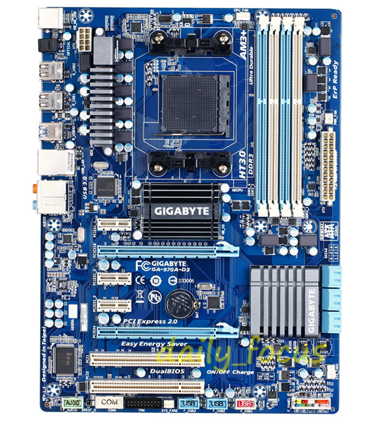 Gigabyte GA-970A-D3 Motherboard Socket AM3+/AM3 AMD 970 DDR3 DIMM ATX