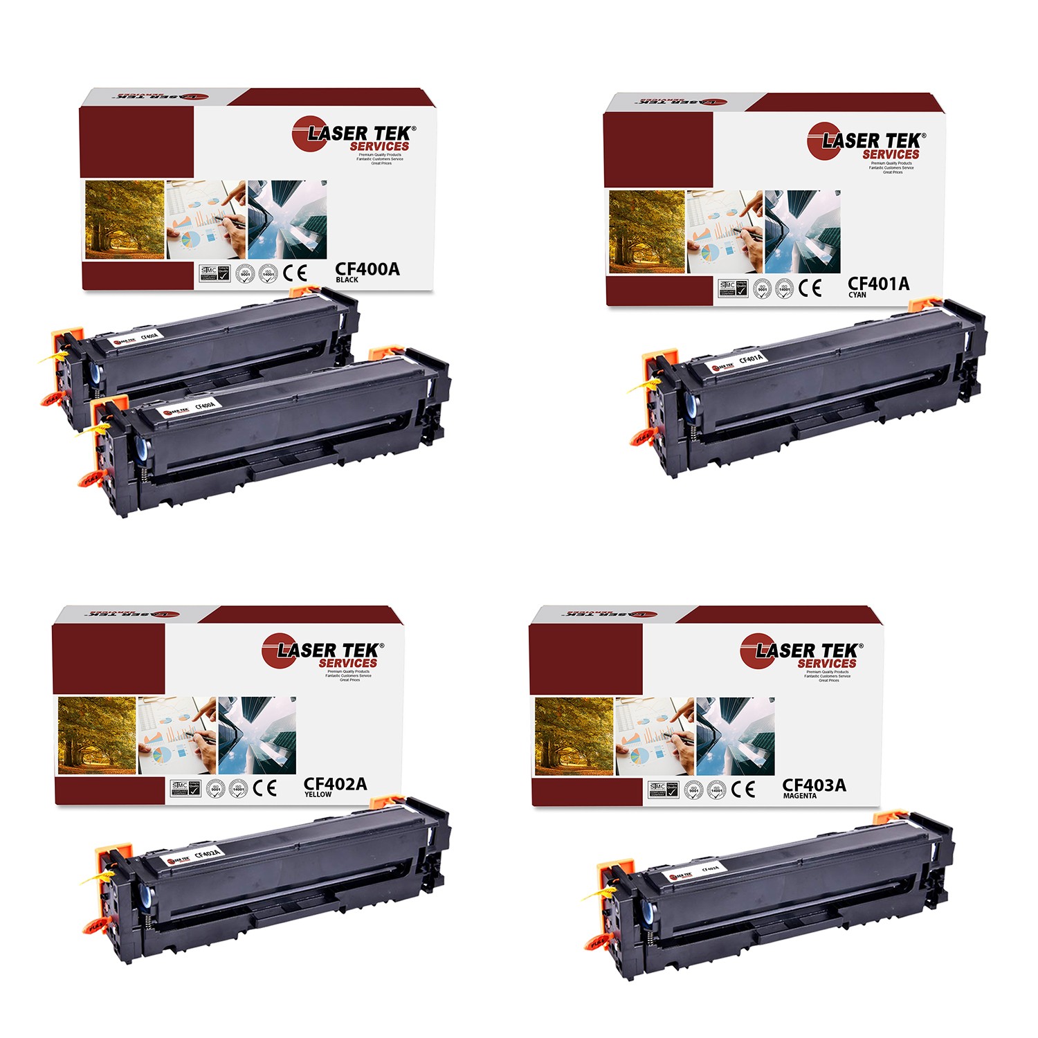 5Pk LTS 201A CF400A CF401A CF402A CF403A Compatible for HP M277DW M277N Toner