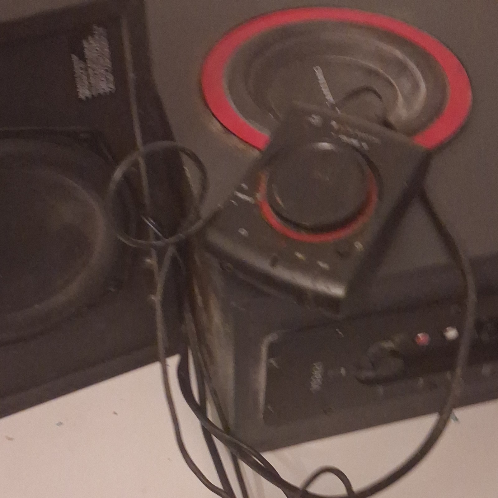 Cyber Acoustics CA-3602 2.1 Wired Computer Speakers 3.5mm Black/Red