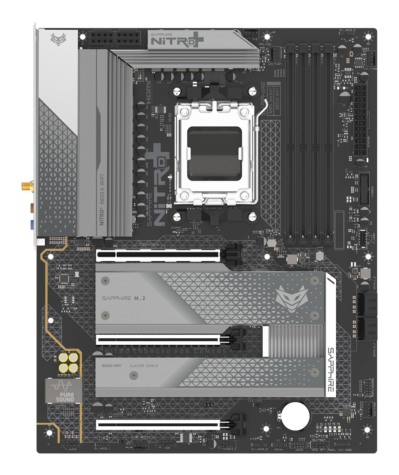 Sapphire 52123-03-40G NITRO+ B850A WiFi 7 AM5 mATX Motherboard