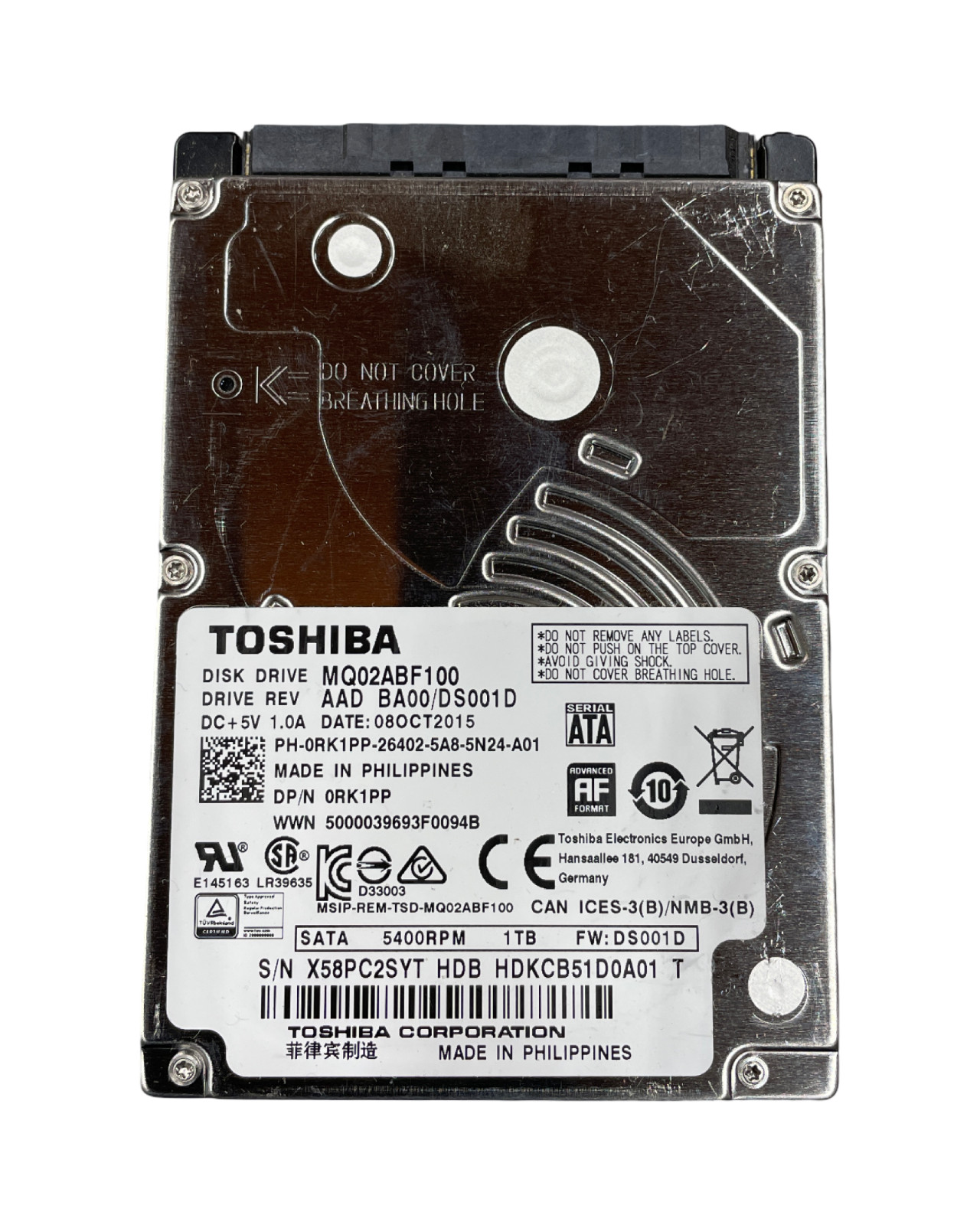 Toshiba MQ02ABF100 1TB 5400RPM 2.5" Hard Drive #21