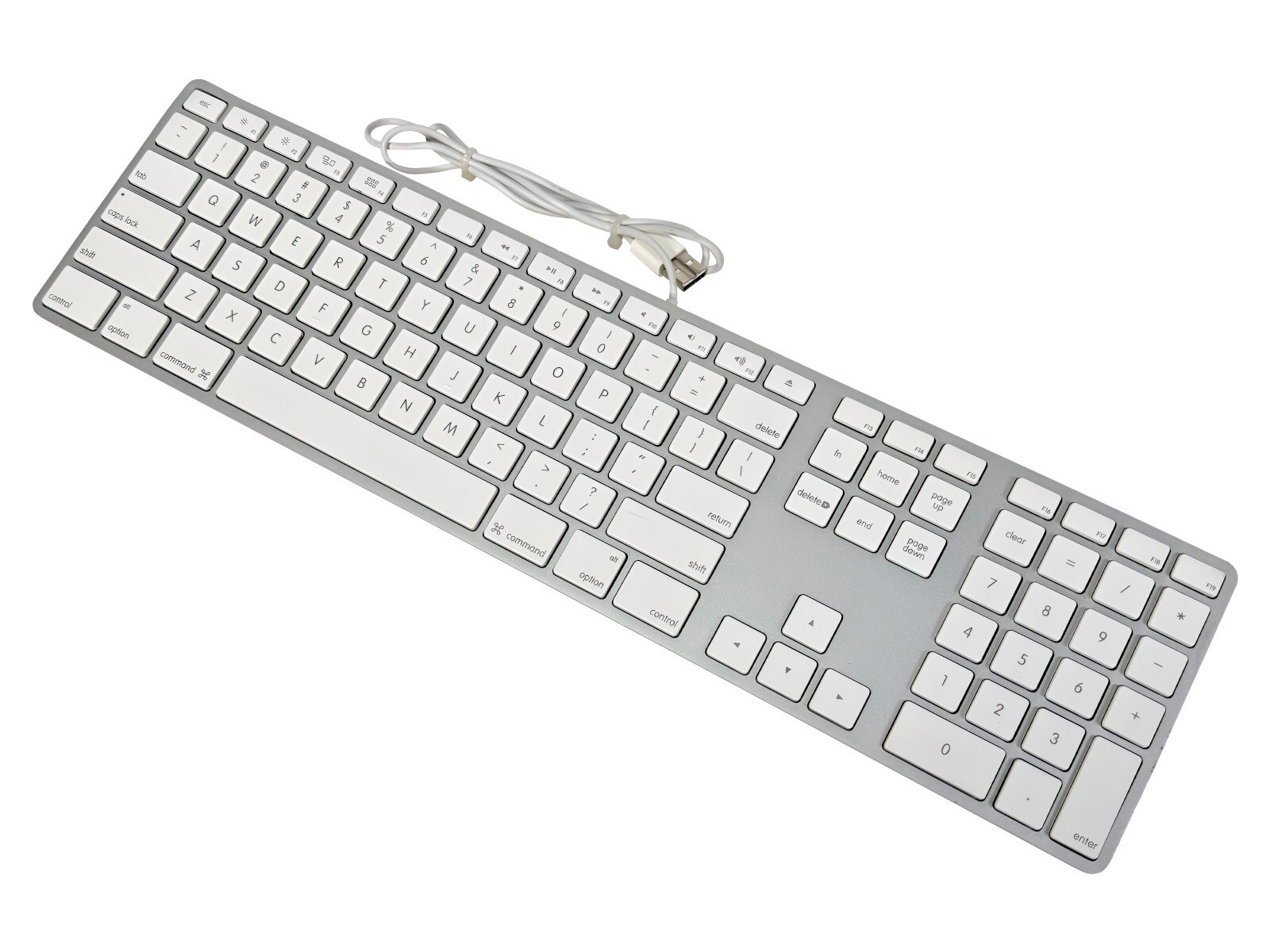 🚀 Apple A1243 Wired USB Aluminum Keyboard MB110 Slim Full Size Mac iMac Pro