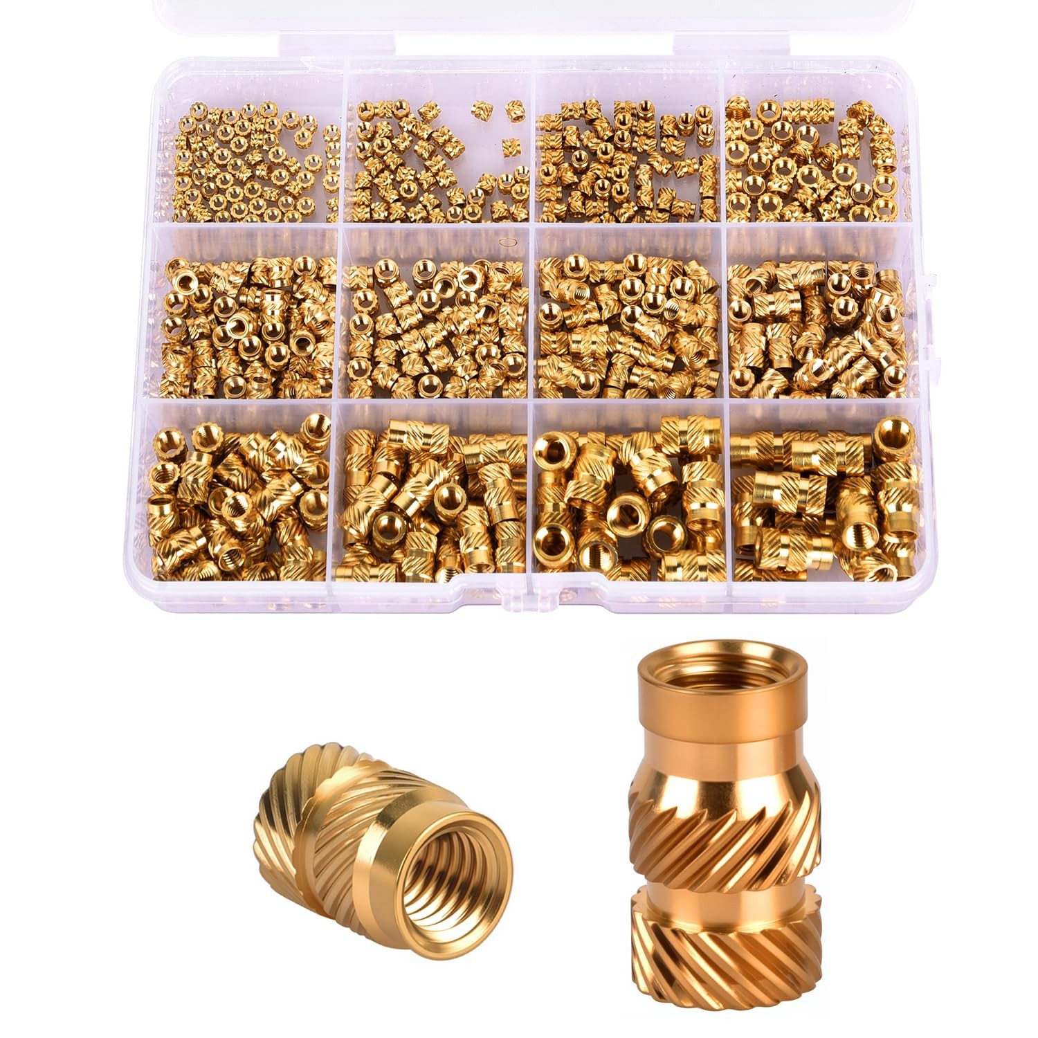 M2 M3 M4 M5 Threaded Inserts Kit,520Pcs Heat Set Knurled Nuts for 3D Printing Co