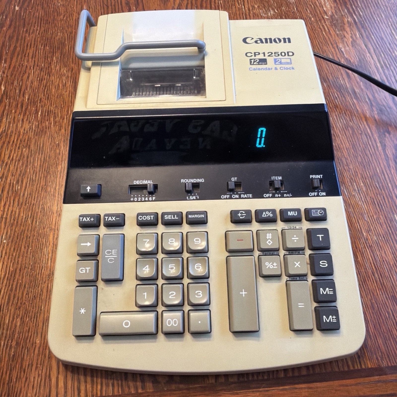 Canon Tax Calculator CP1250D Electronic 2 Color Desktop Adding Machine READ