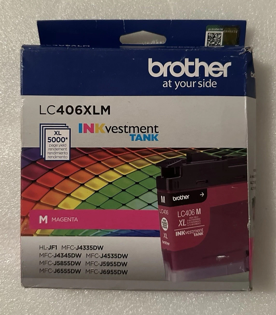 Genuine Brother LC406XL-M Magenta High-Yield Ink Cartridge (02/2028) New