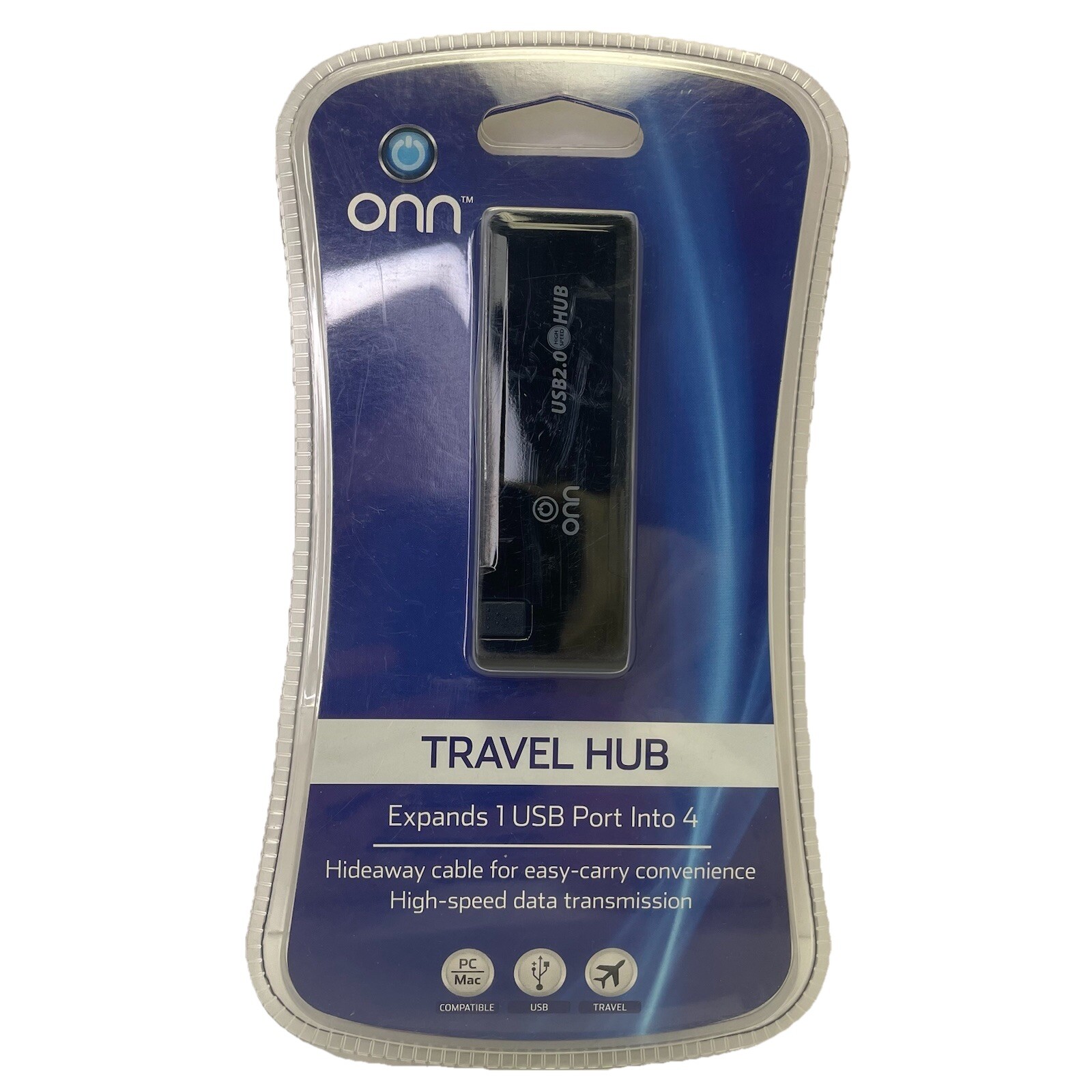 ONN Travel USB 2.0 Hub – 681131542265 – New – Compact & Portable