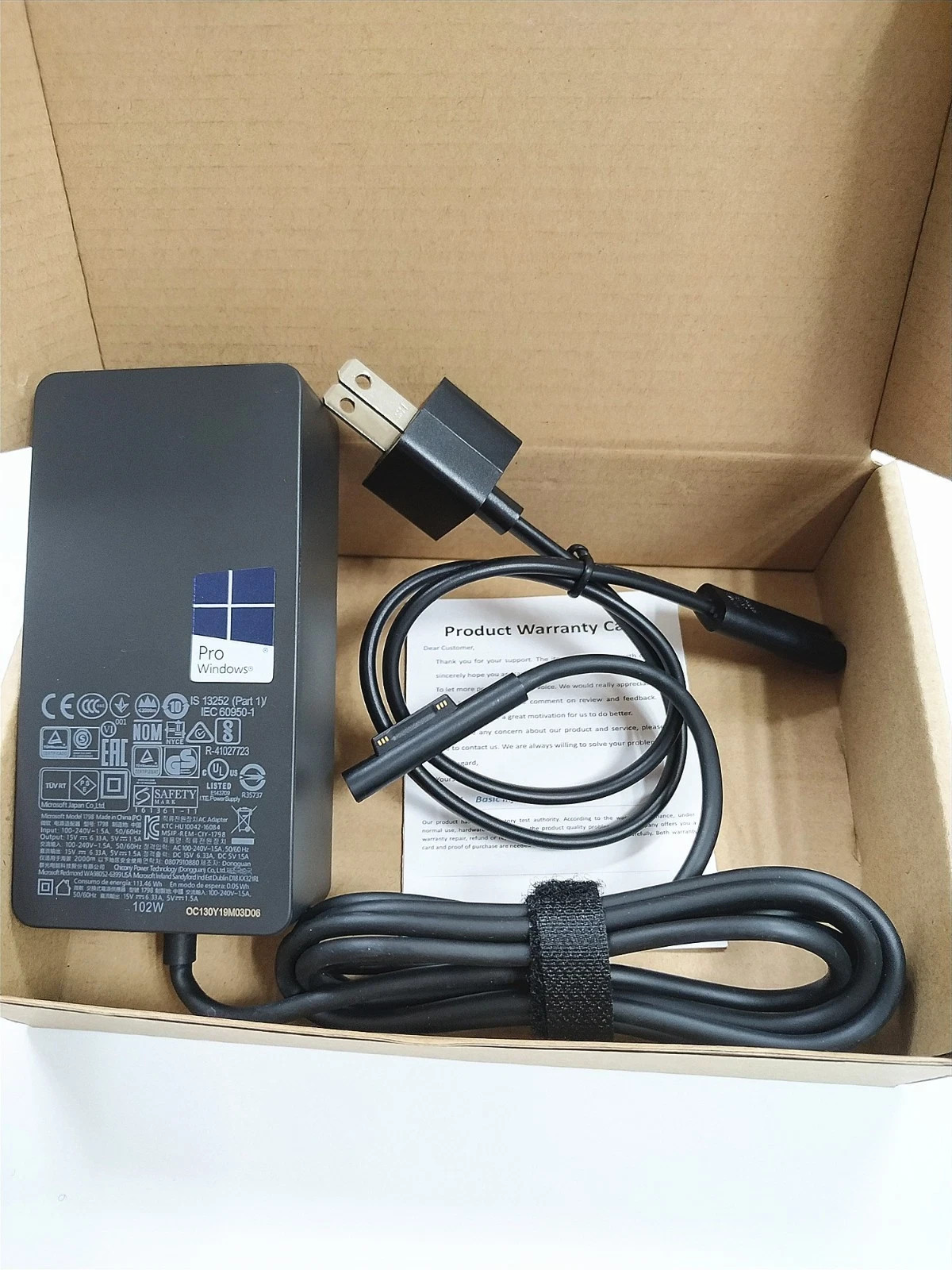 Geniune 6.33A 102W AC Power Adapter Charger Microsoft Surface Pro Book 2 3 1798
