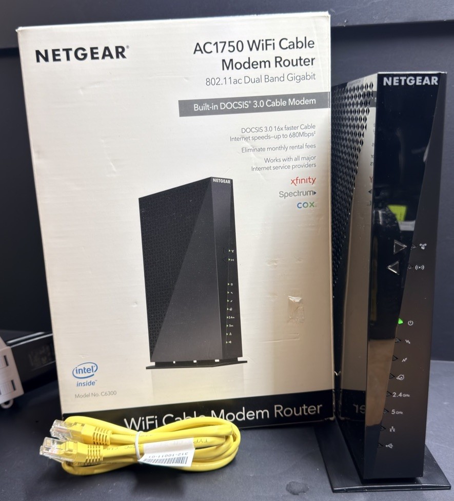 NETGEAR C6300v2 AC1750 DOCSIS 3.0 Dual-Band Cable Modem Router 4-Port - TESTED 