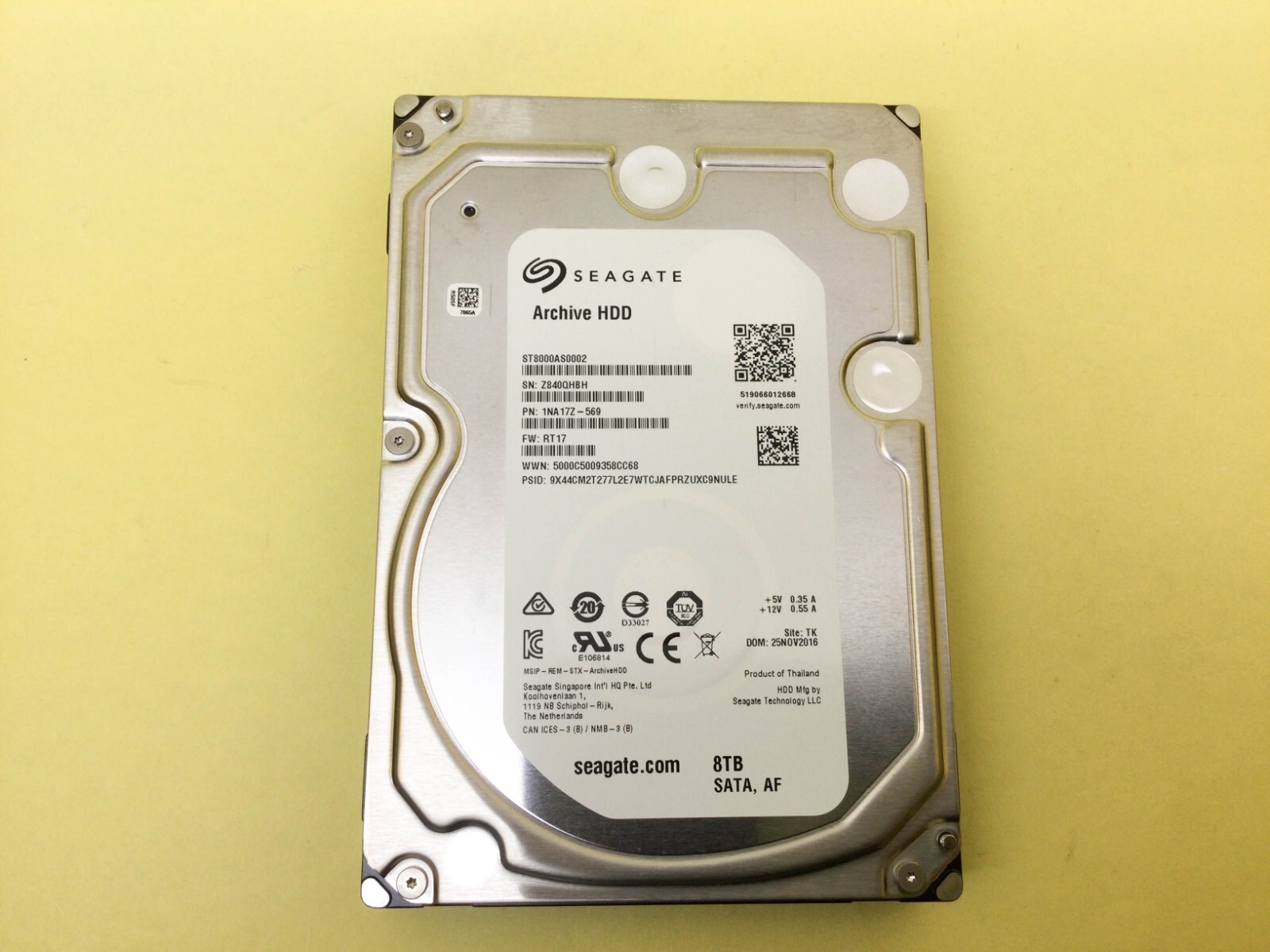 SEAGATE ARCHIVE 8TB 5.9K SATA 6Gb/s 3.5in HDD ST8000AS0002