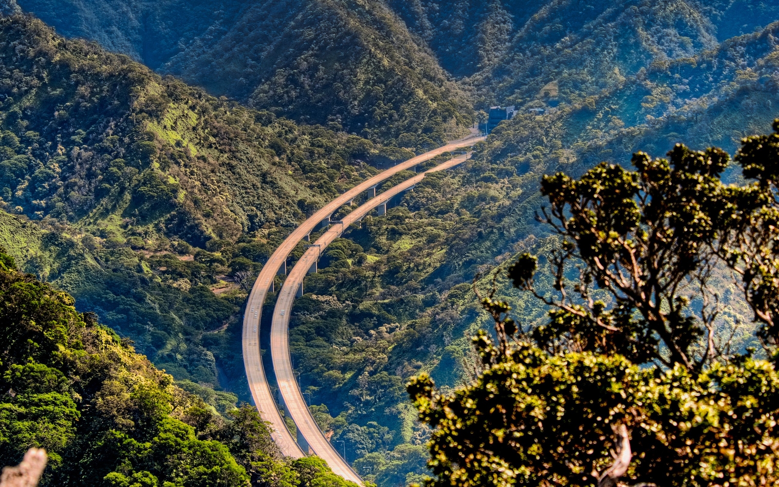 Landscape nature oahu hawaii highway mountains Custom Gaming Mat Desk