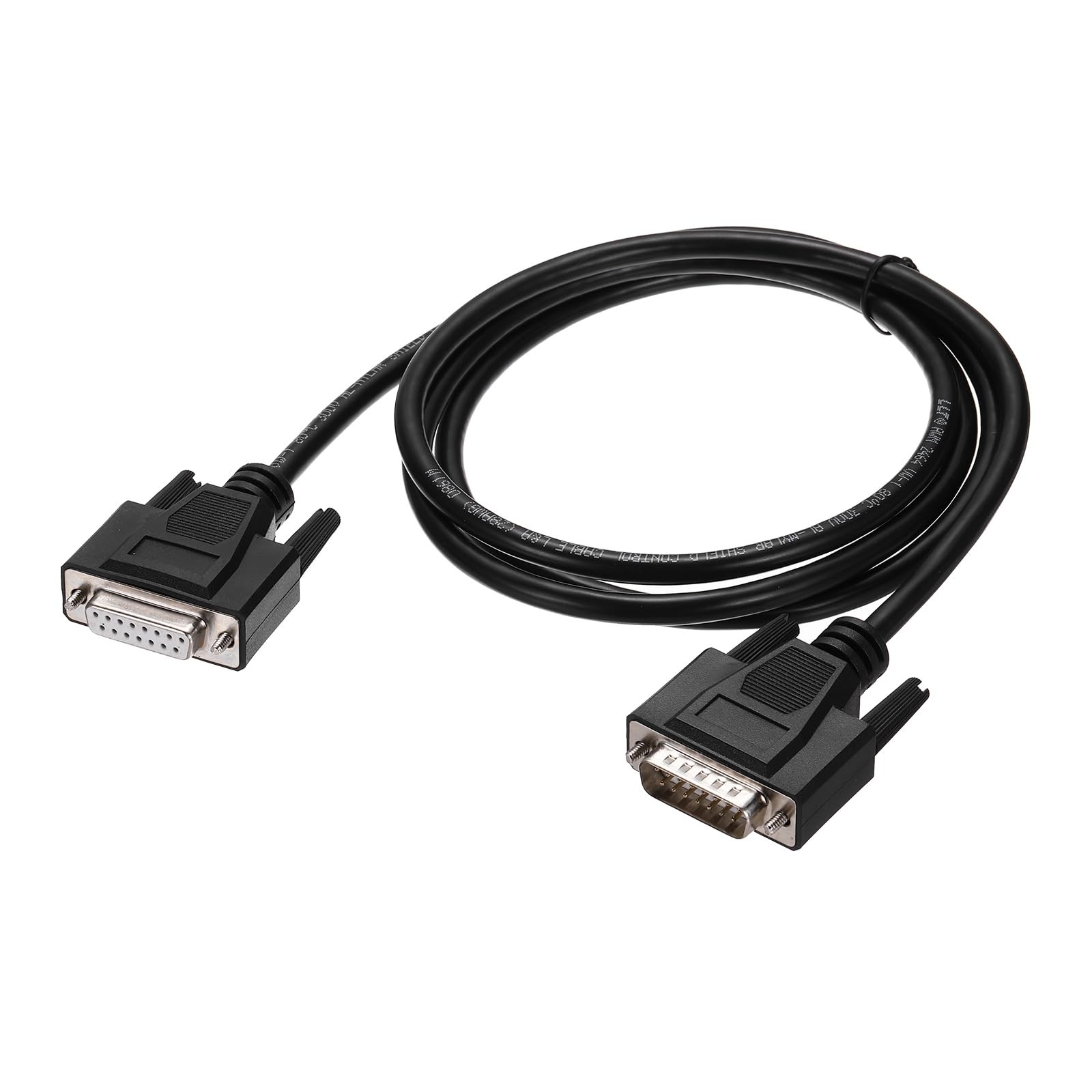 DB15 Serial Cable 28AWG Shielded DB15 Male To Female Straight 4.9 FT Wire