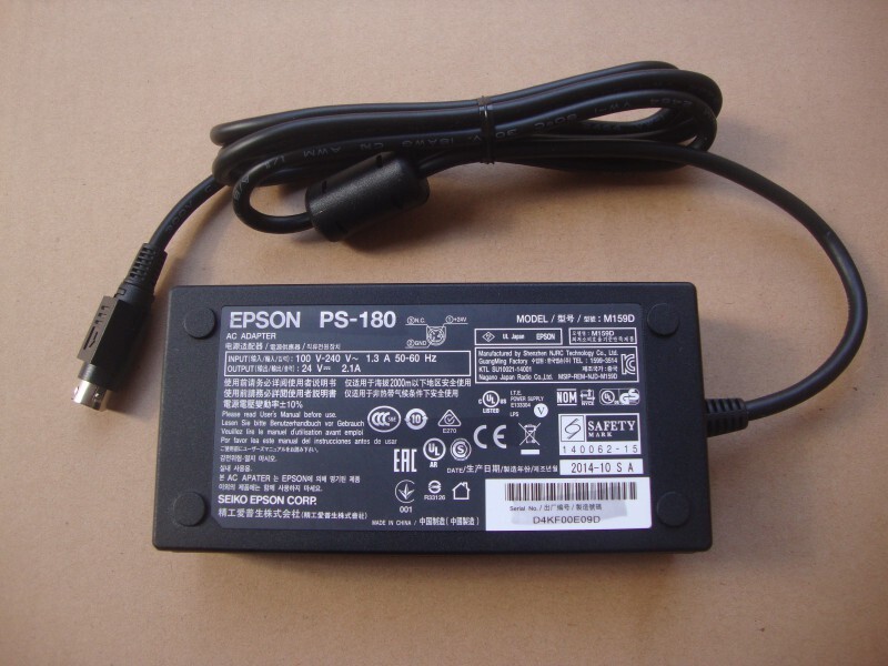 Original EPSON AC Adapter Model M159D 24V 2.1A Power Supply PS-180 3PIN