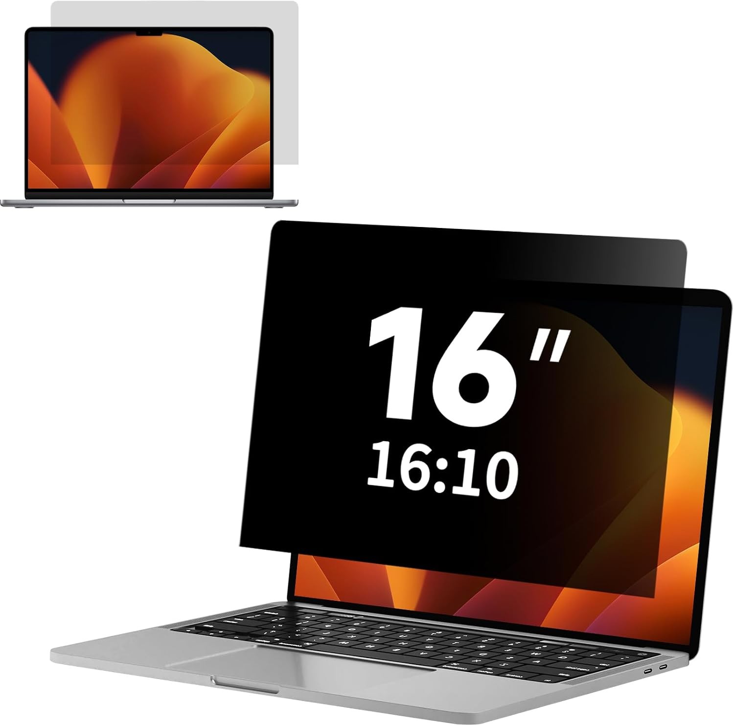 16 Inch Laptop Privacy Screen, Blue Light Filter Anti Glare Film for 16:10 Displ
