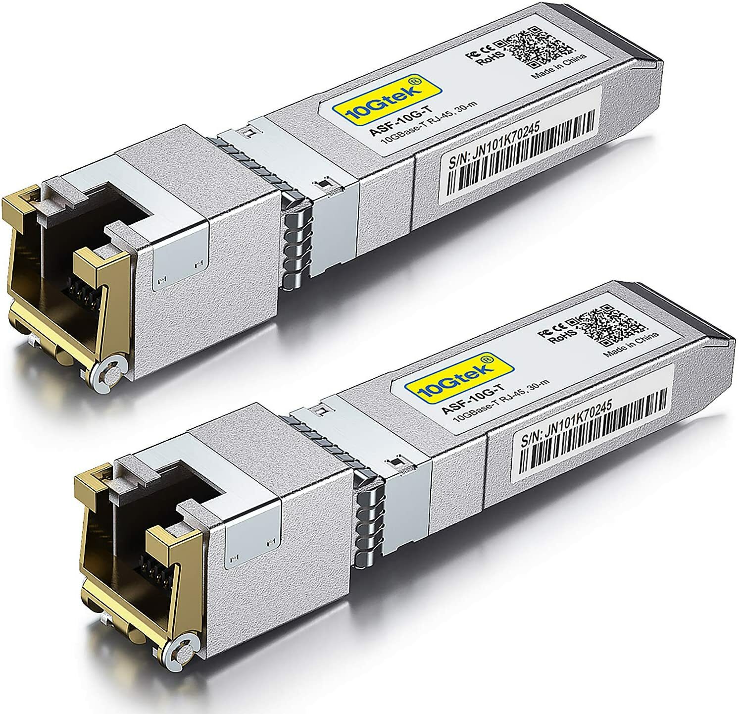 Lot of 2 For Cisco SFP-10G-X Transceiver, 10Gb SFP+ RJ45 10GBase-T 30m
