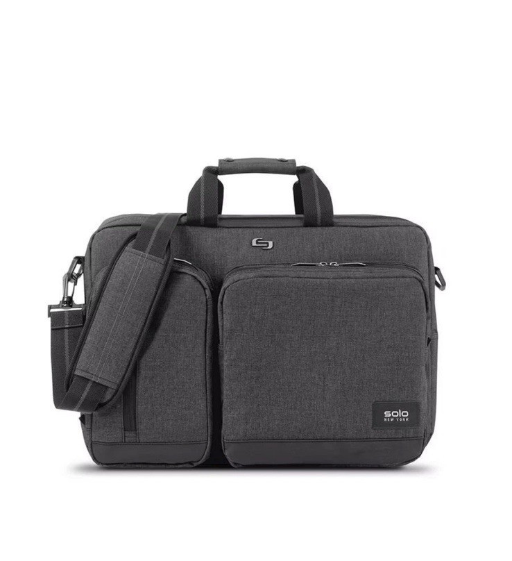 Solo New York Duane 16" Hybrid Laptop Bag - Gray Briefcase/Backpack
