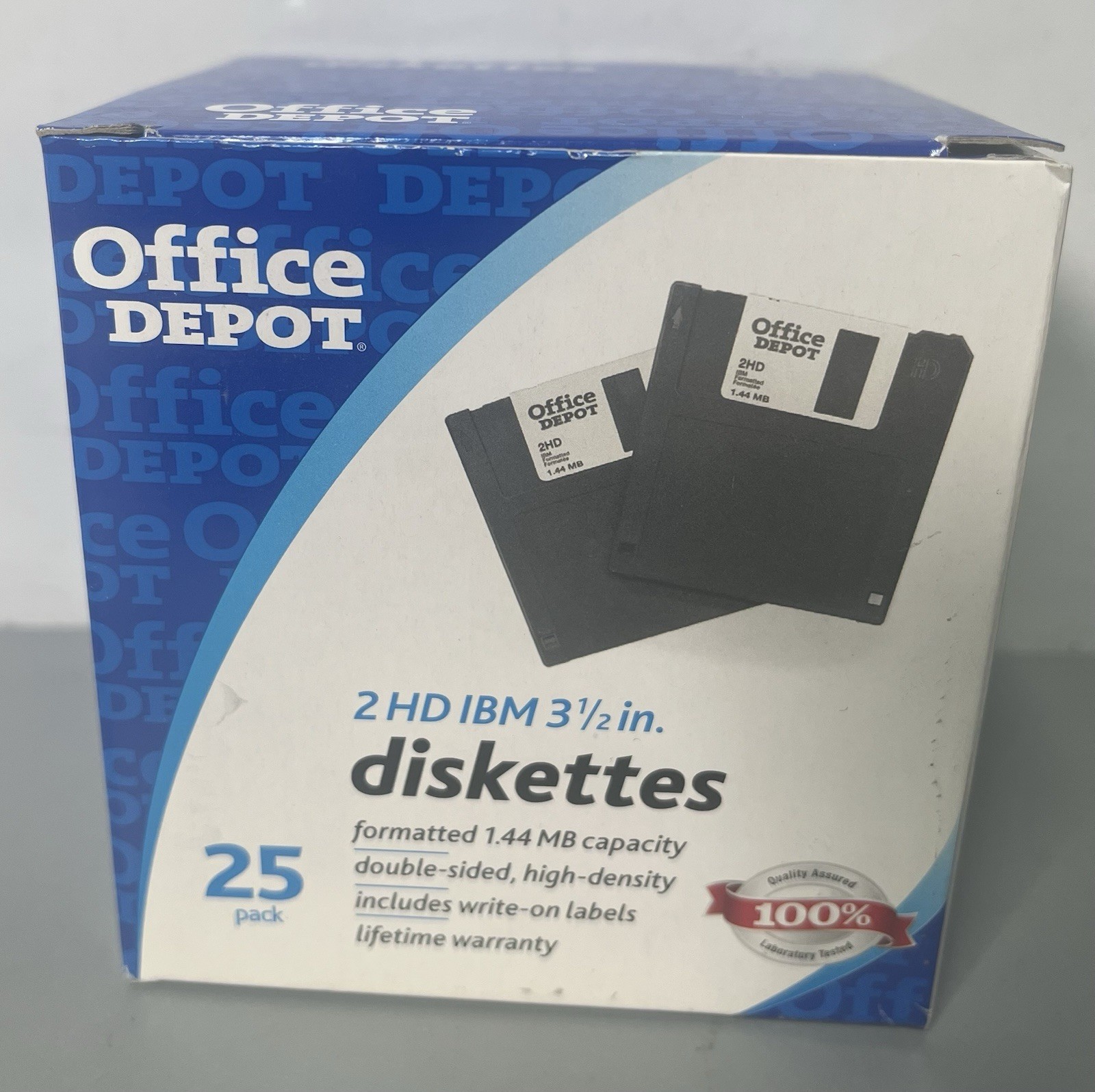 25 Pack Office Depot 3.5in Diskettes 2HD IBM Formatted 405791 NEW