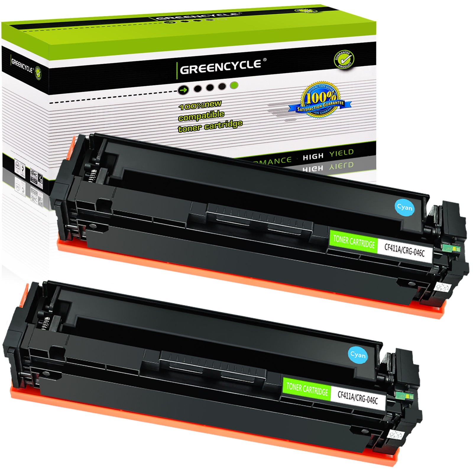 2PK Cyan Toner Cartridge Fit For Canon046 Color i-SENSYS MF732Cdw MF734Cdw 735Cx