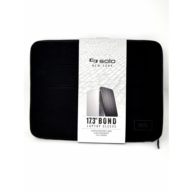 NEW Solo New York 17.3" Bond Laptop Sleeve Black Padded Case Link Collection