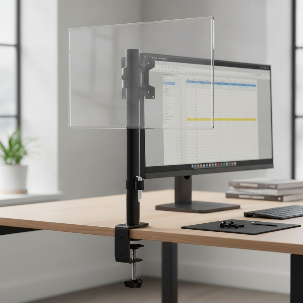 Elegant Adjustable Monitor Mount for Screens up to 32” - 360 Rotation & Tilt