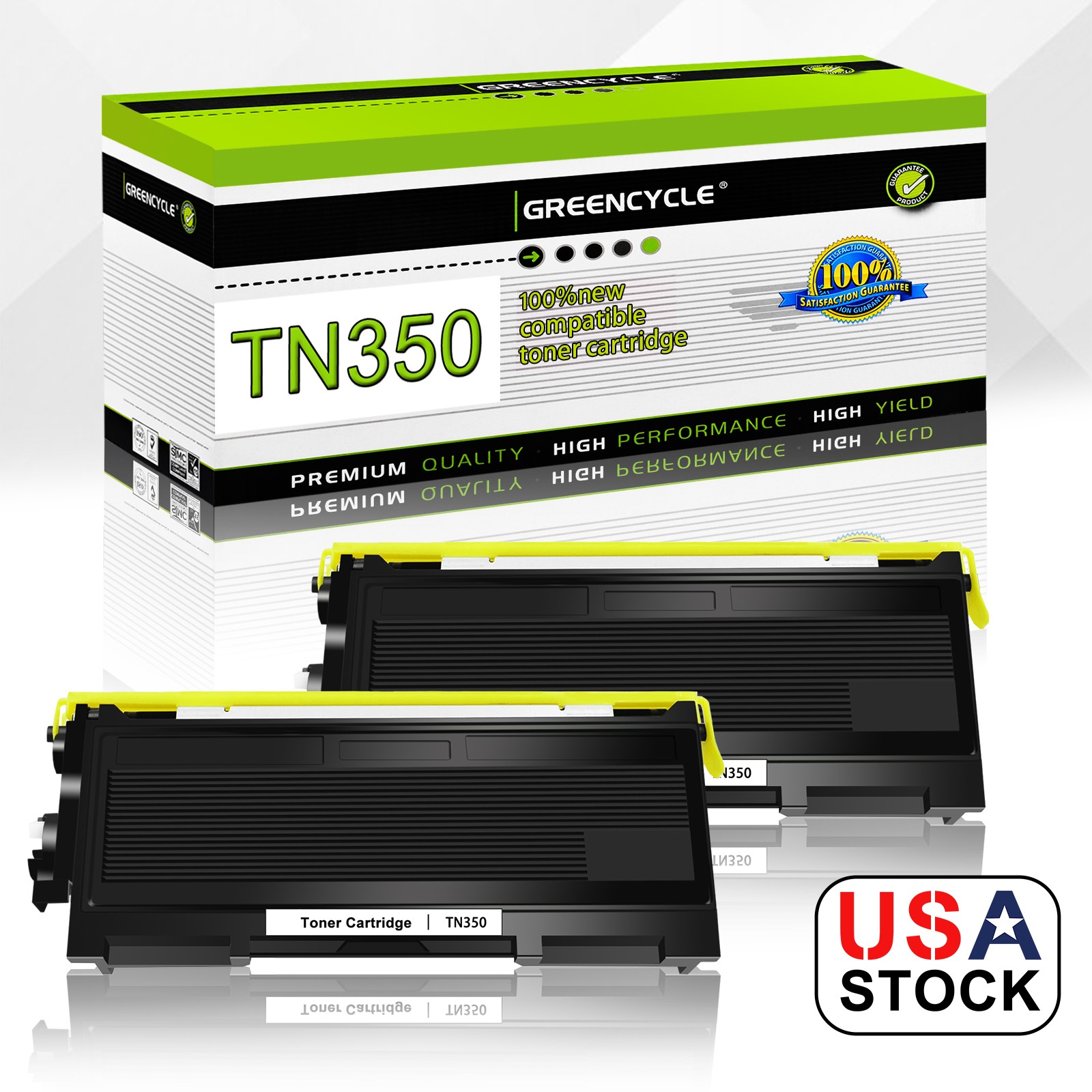 2PK TN350 Toner Cartridge For Brother MFC-7420 MFC-7820N MFC-7820D HL-2030R 2040