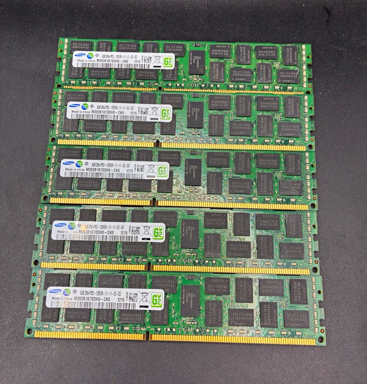 Samsung 40GB (5x8GB) DDR3 PC3-12800R 240-Pin RDIMM DDR Ram Lot