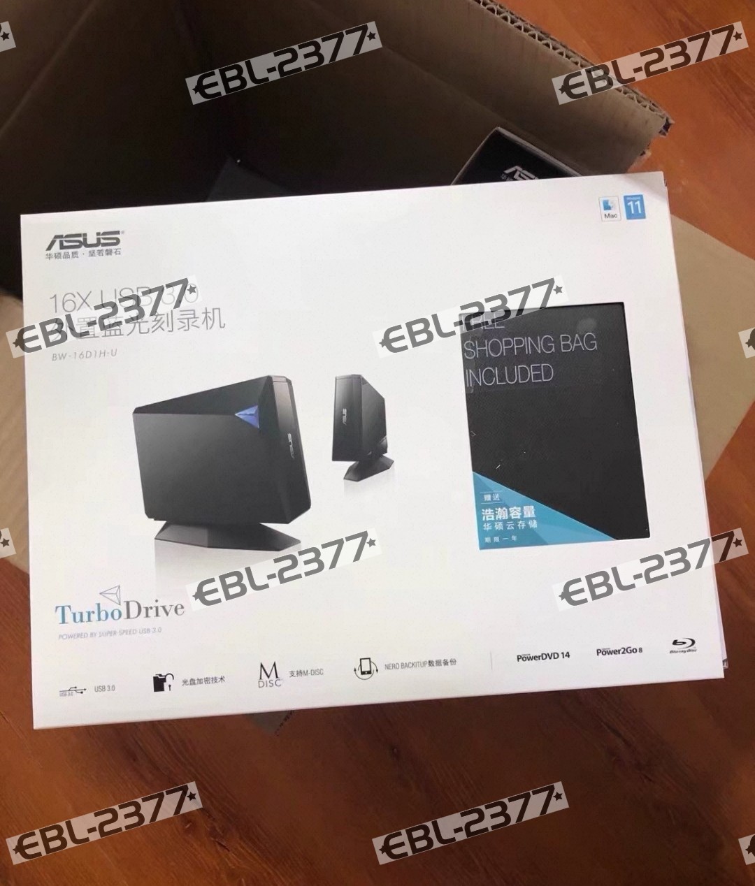 New ASUS BW-16D1H-U external 4K portable 16X Blu ray DVD burner CD drive USB 3.0