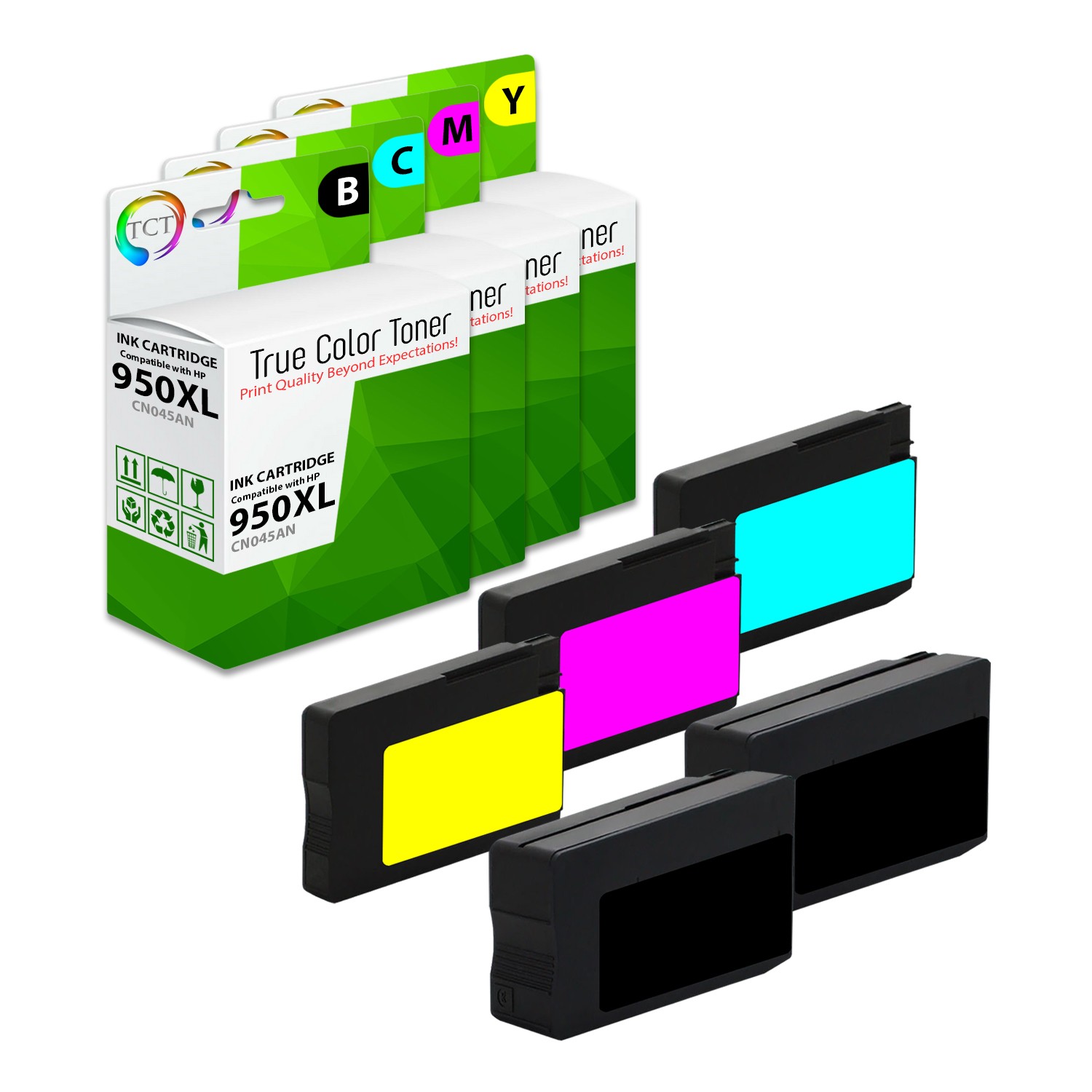 5Pk TCT Compatible 950XL 951XL HY For HP OfficeJet Pro 8600 8610 Ink Cartridge