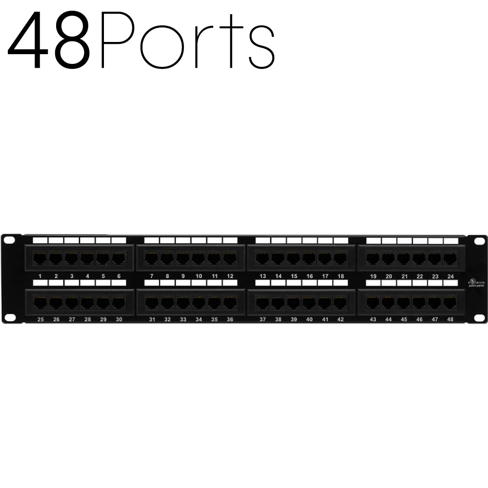 1U 2U Cat6 Patch Panel LAN UTP 110 Type Rackmount RJ 45 568A/B Surface Bracket