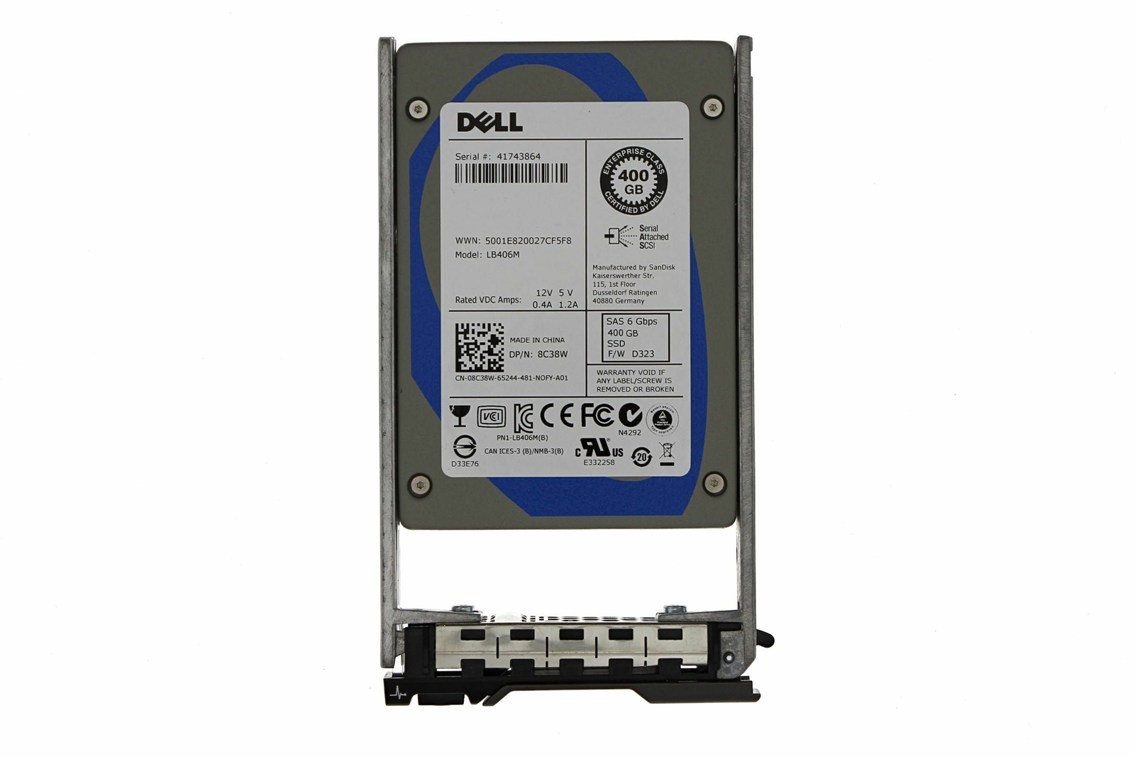 8C38W DELL 400GB SAS 2.5'' 6Gb/s SSD LB406M