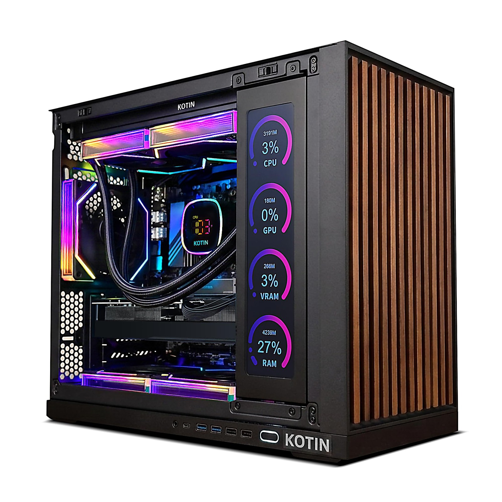 KOTIN Gaming PC Desktop, Ryzen 7 9800X3D, RTX 5070 12GB, 32GB DDR5, 1TB SSD | 11