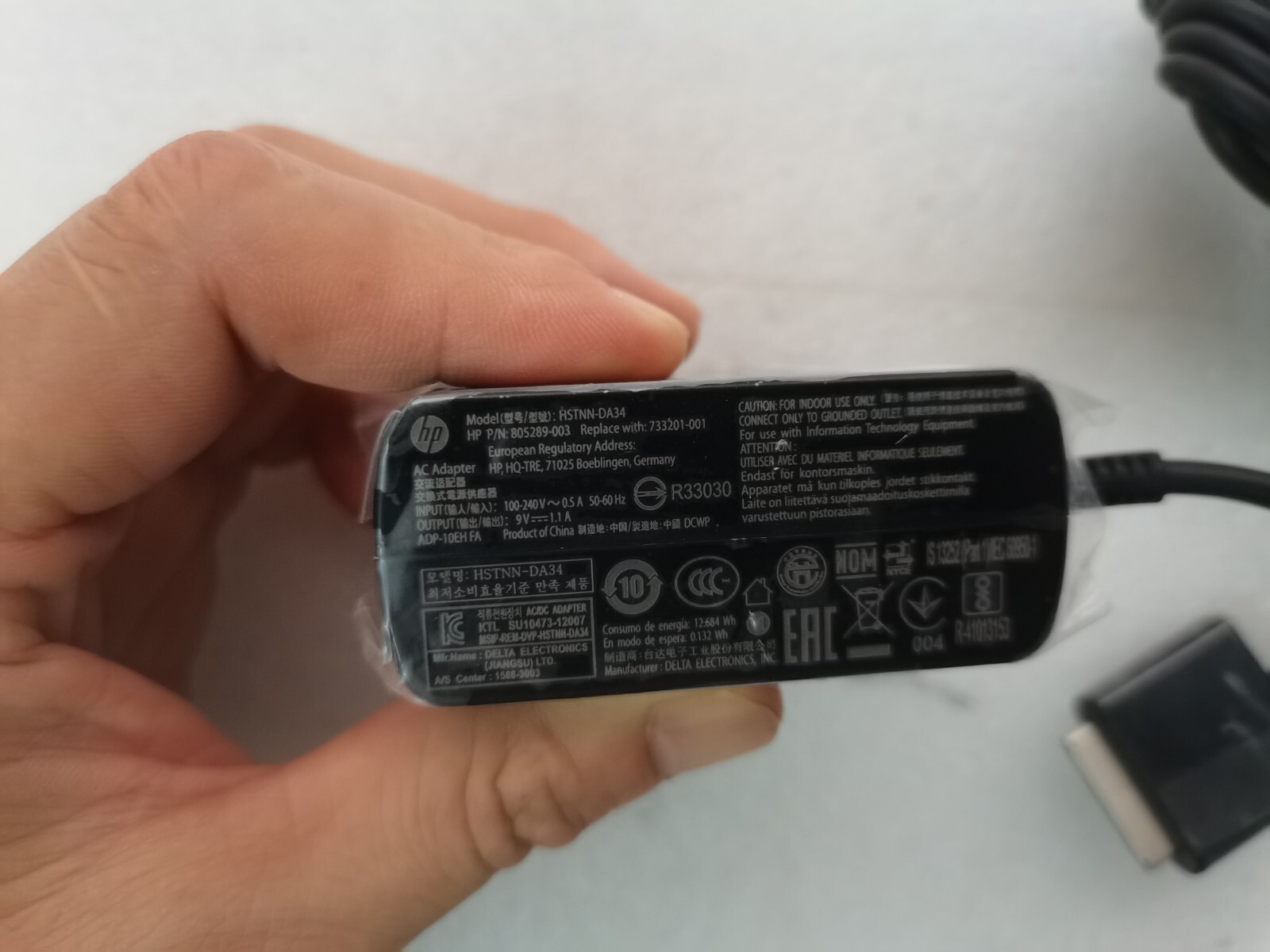 Genuine 9V 1.1A 805289-003  for HP ELITEPAD 900 G1, 1000 G2 HSTNN-DA34 AC Adapte