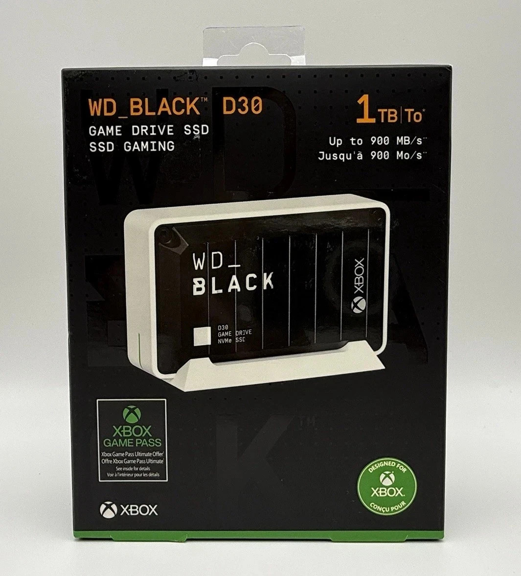 Western Digital WDBAMF0010BBW-WEWM 1TB D30 Game Drive SSD For Xbox - NEW