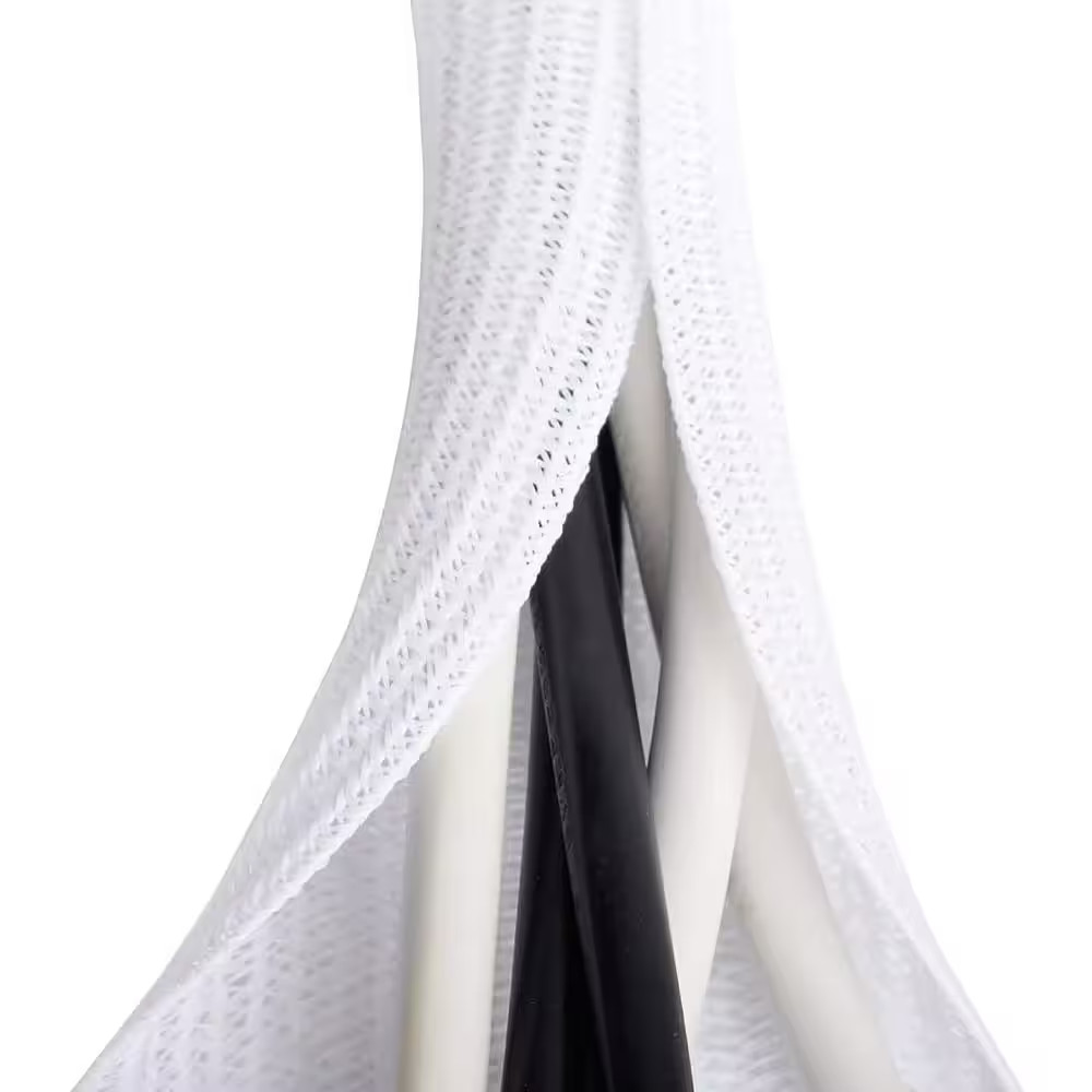 6.6Ft White Cable Sleeve Organizer for Desk PC TV Computer Wire Protector Wrap C