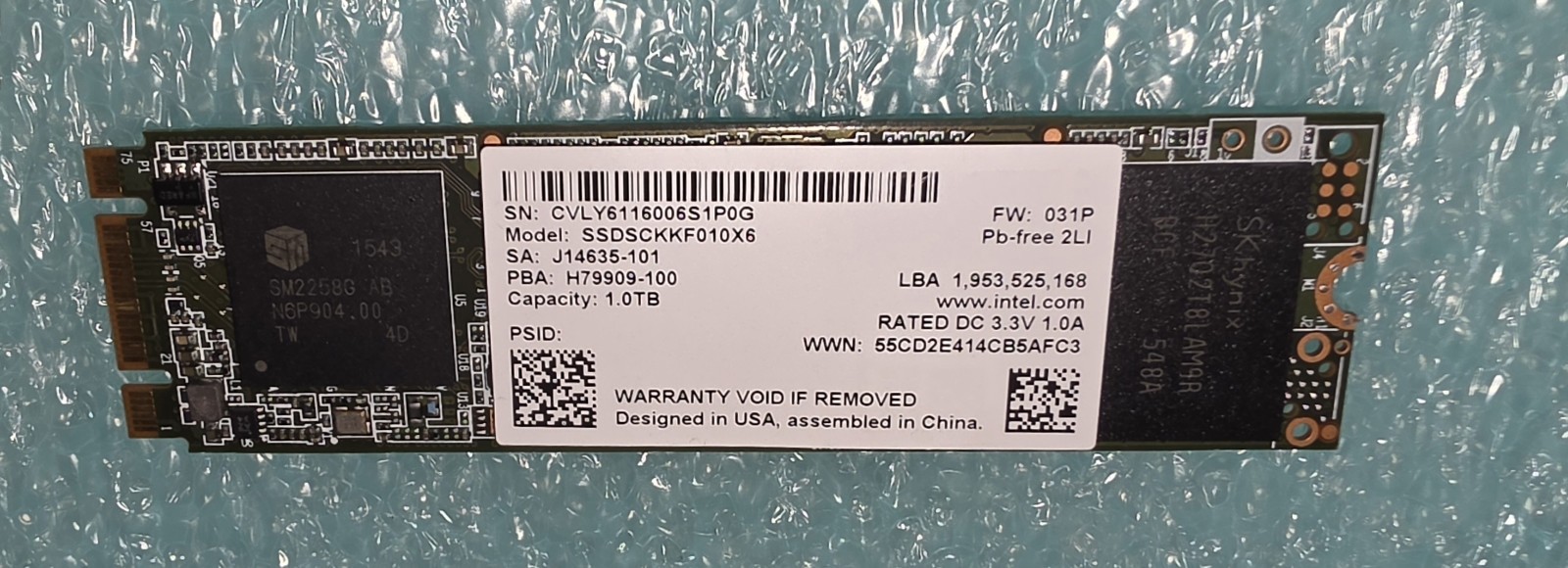 Intel Pro 5400s Series 1TB SSDSCKKF010X6 TLC SATA 6Gbps (AES-256 / TCG Opal 2.0)