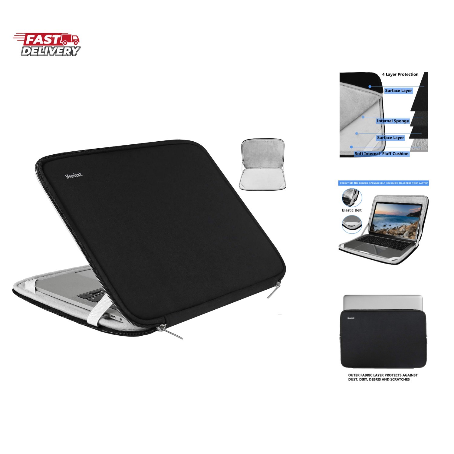 Laptop Sleeve 15.6 Inch, Durable Shockproof Protective Cover Flip Case Briefc...