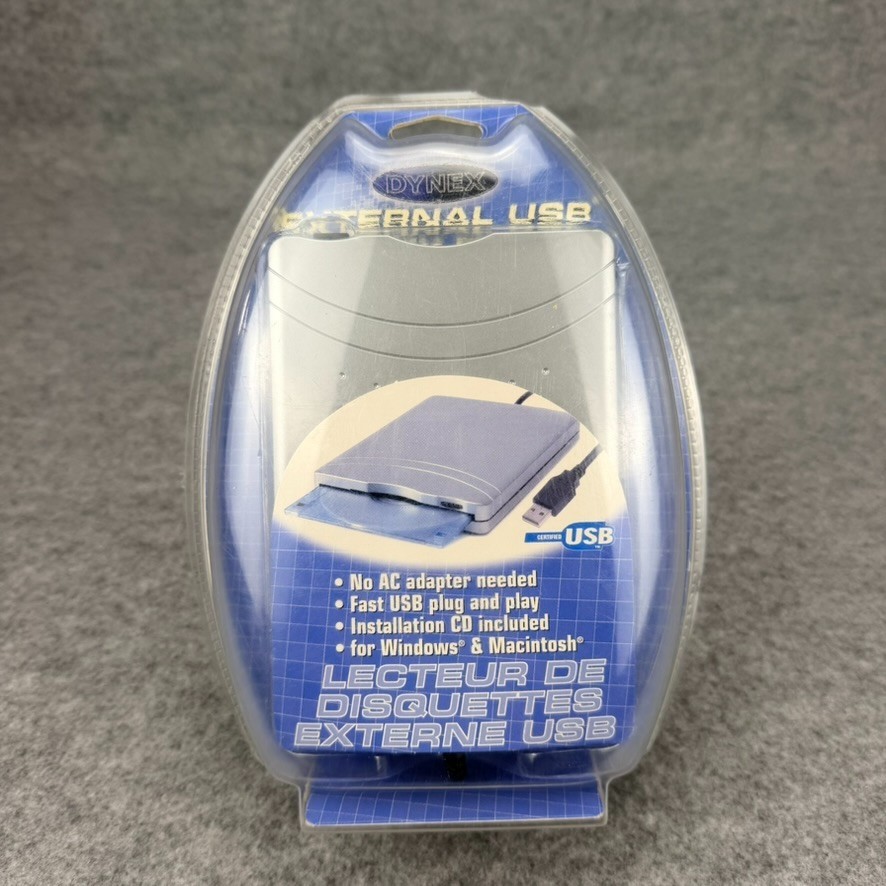 Dynex DX-EF101 External USB Floppy Disk Drive 3.5" Portable New Factory Sealed