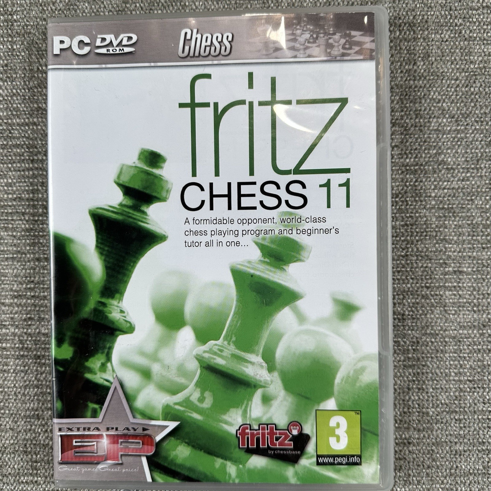 Fritz Chess 11 Extra Play PC Game Disc Case - Rare Cover Variant ChessBase PAL
