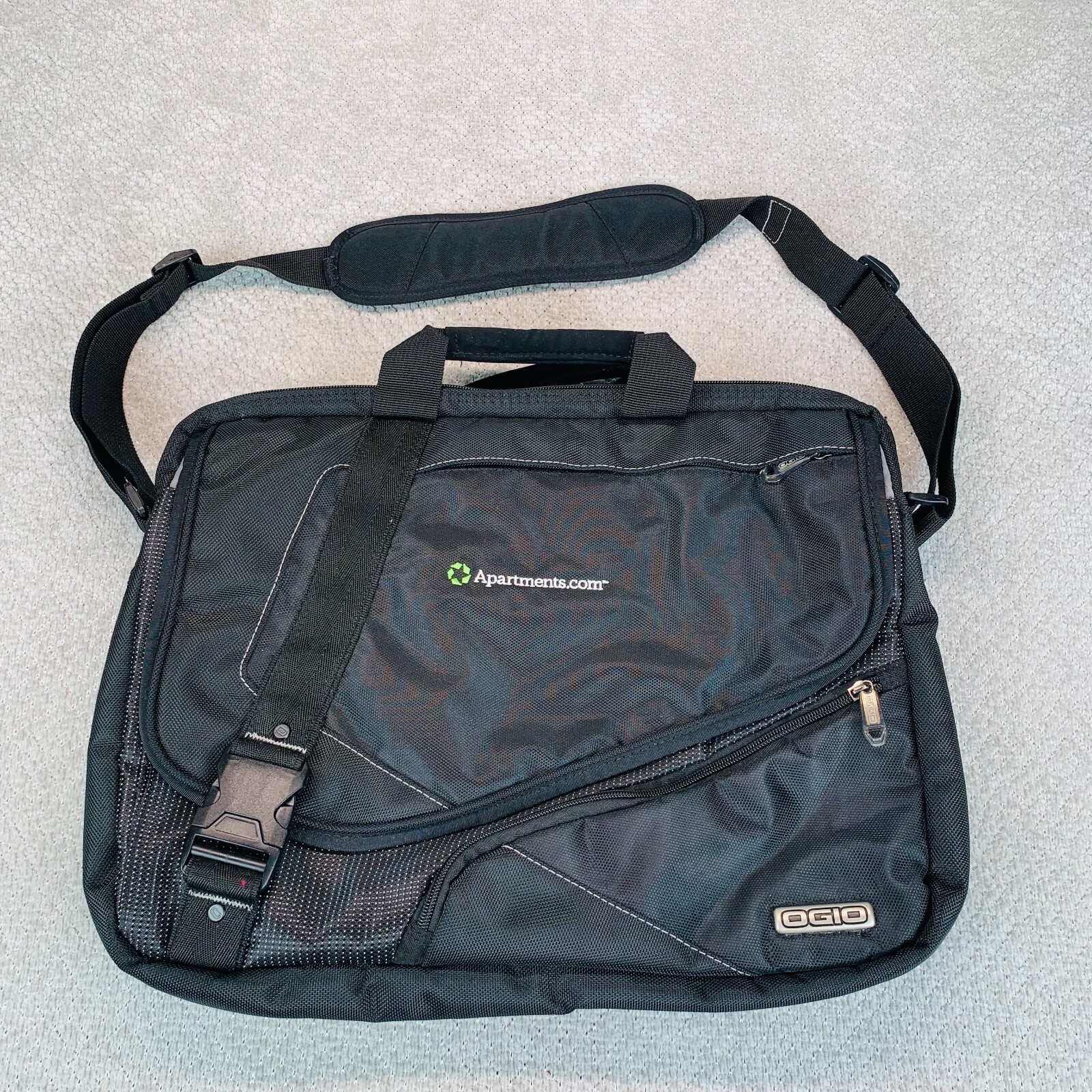 OGIO Voyager Laptop Messenger Bag Black Travel  w/ Company Logo