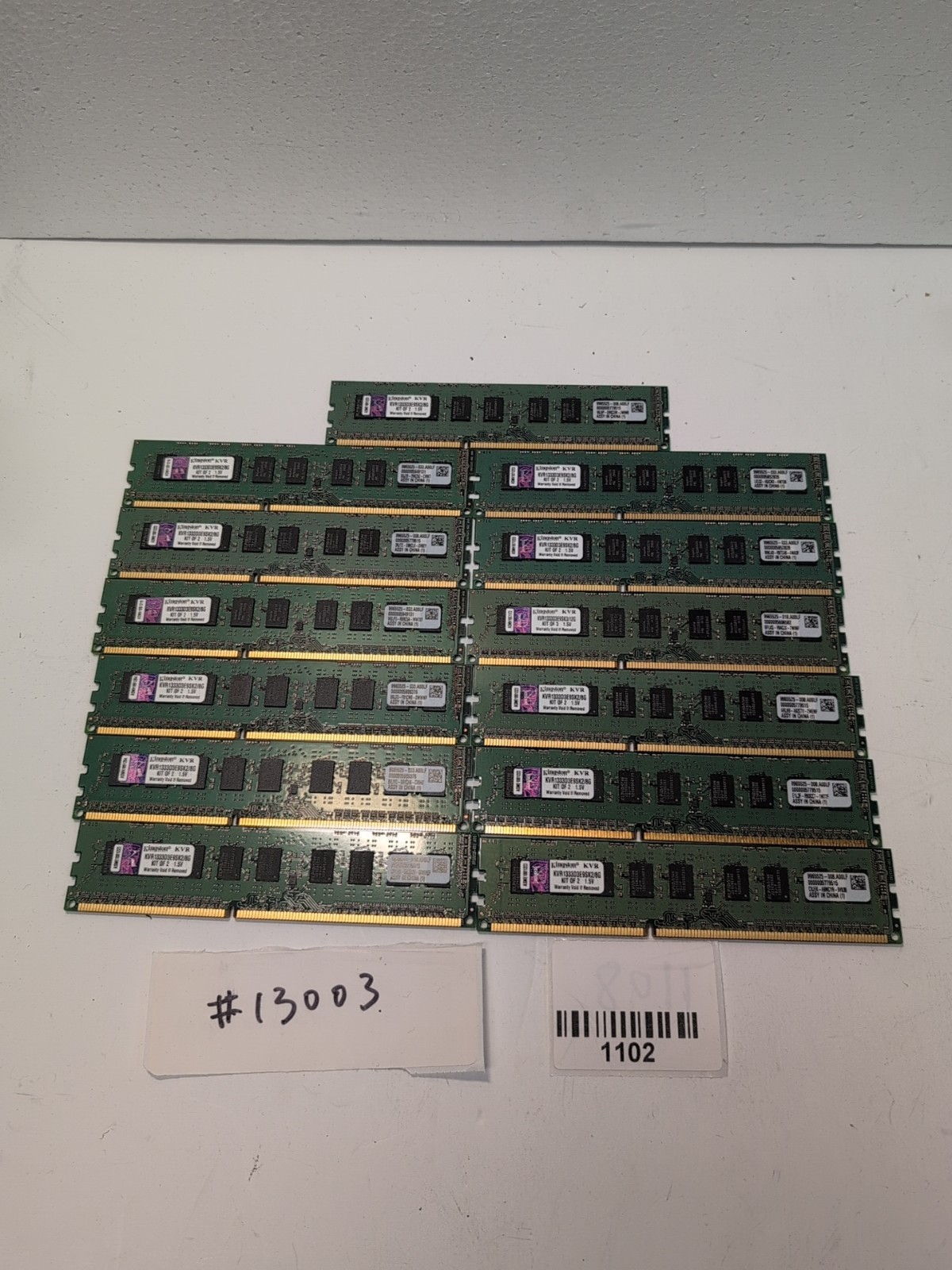13x 4GB Kingston  KVR1333D3E9SK2/8G Kit of 2 PC3-10600 DDR3 ECC Server RAM -